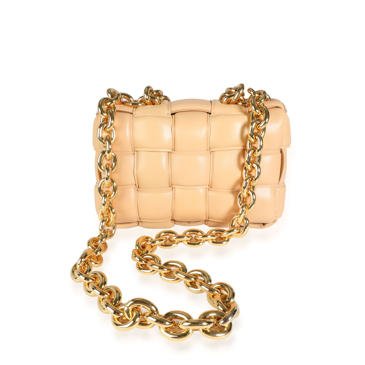 Bottega Veneta Almond Maxi Intrecciato Leather Chain Cassette Bag