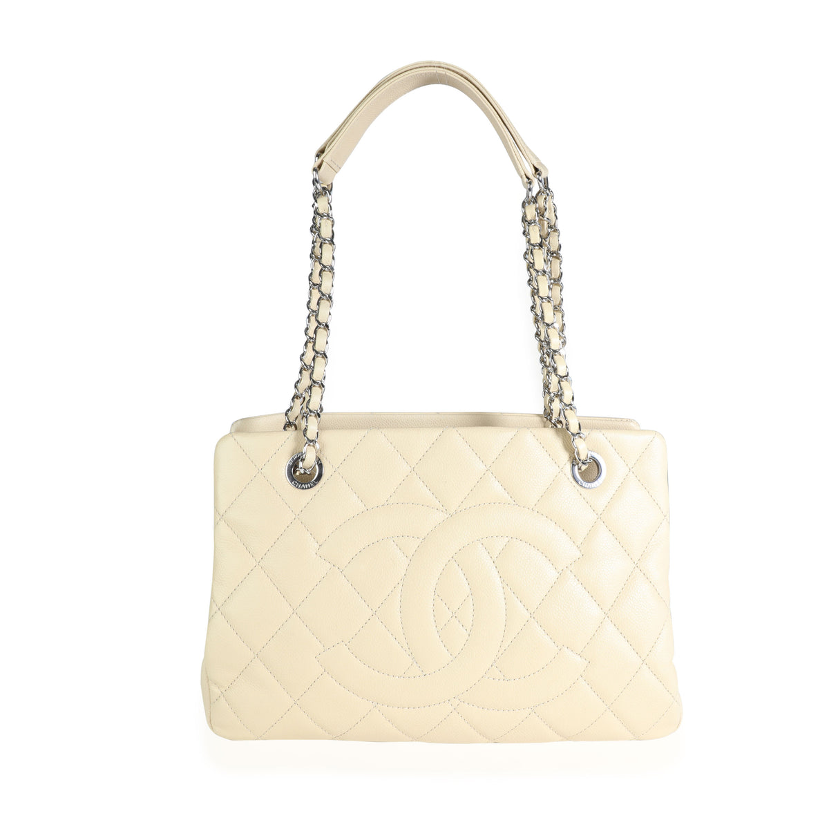 Chanel Light Beige Quilted Caviar Petite Timeless Tote