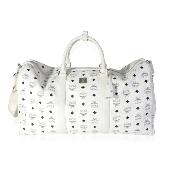 MCM White Visetos Ottomar Duffle Bag | myGemma | Item #115103