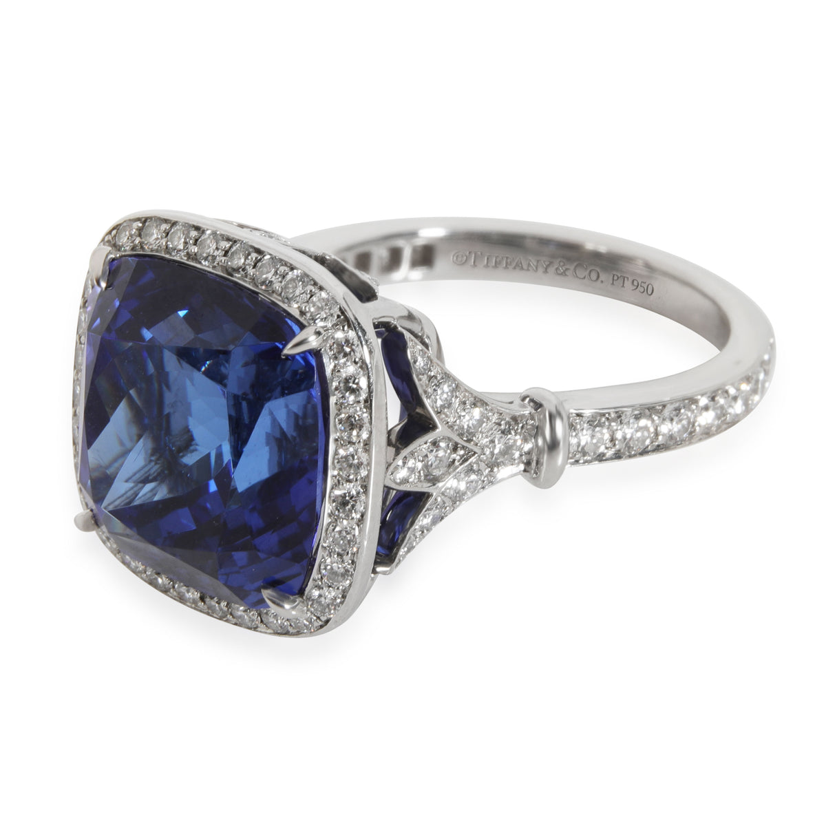 Tiffany & Co. Tanzanite Diamond Halo Ring in Platinum 9.85 CTW