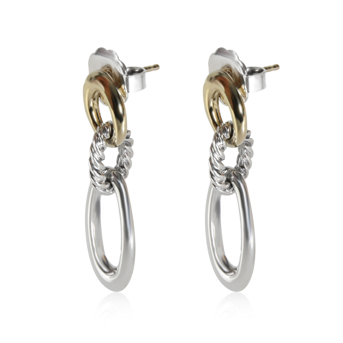 David Yurman Drop Link Earrings in 18k Gold/Sterling