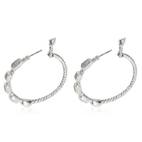 David Yurman Confetti Diamond Hoop Earring in  Sterling Silver 0.33 CTW