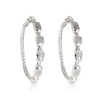 David Yurman Confetti Diamond Hoop Earring in  Sterling Silver 0.33 CTW