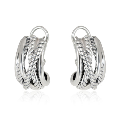 David Yurman Crossover J Hoop Earring in  Sterling Silver