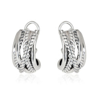 David Yurman Crossover J Hoop Earring in  Sterling Silver