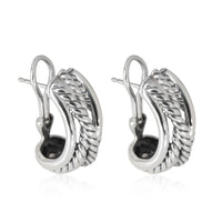 David Yurman Crossover J Hoop Earring in  Sterling Silver