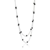 David Yurman Onyx Bead Station Necklace in  Sterling Silver