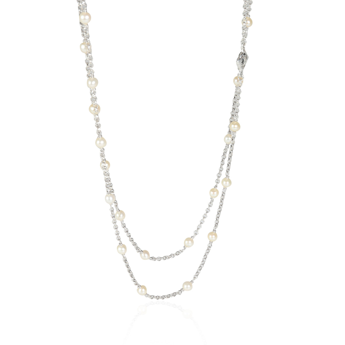 David Yurman Pearl Station Necklace in  Sterling Silver