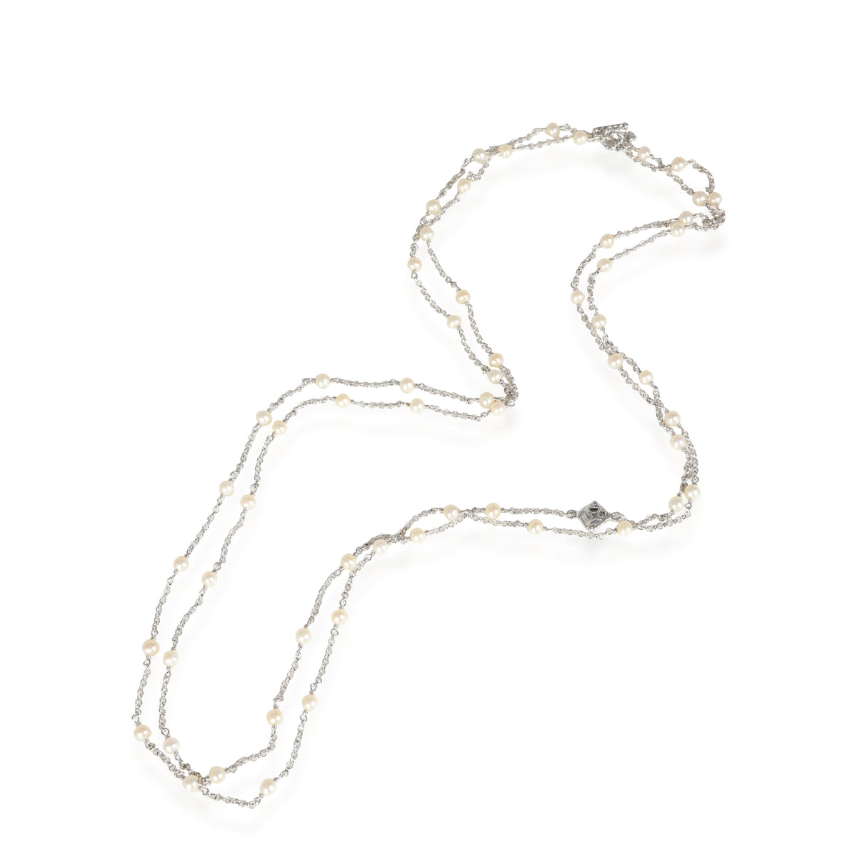 David Yurman Pearl Station Necklace in  Sterling Silver