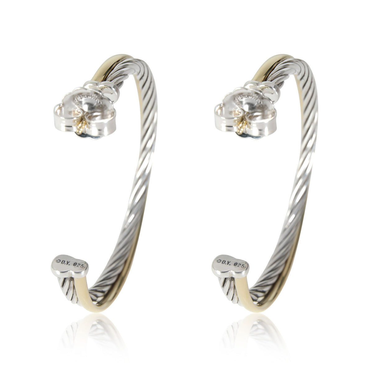 David Yurman Crossover Hoop Earring in 18K Gold/Sterling