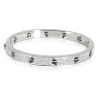 Cartier LOVE Diamond Paved  Ceramic Bracelet in 18K White Gold 1.99 CTW