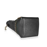 Chanel Black Quilted Calfskin Chain Drawstring Bag