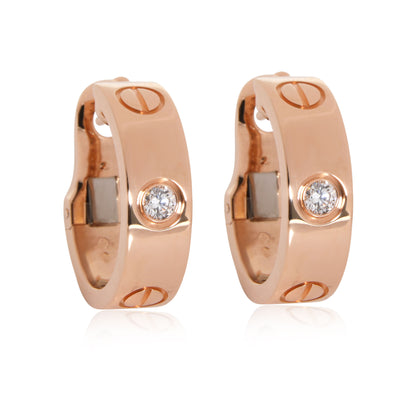 Cartier Love Diamond Hoop Earring in 18k Rose Gold 0.15 CTW