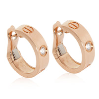 Cartier Love Diamond Hoop Earring in 18k Rose Gold 0.15 CTW