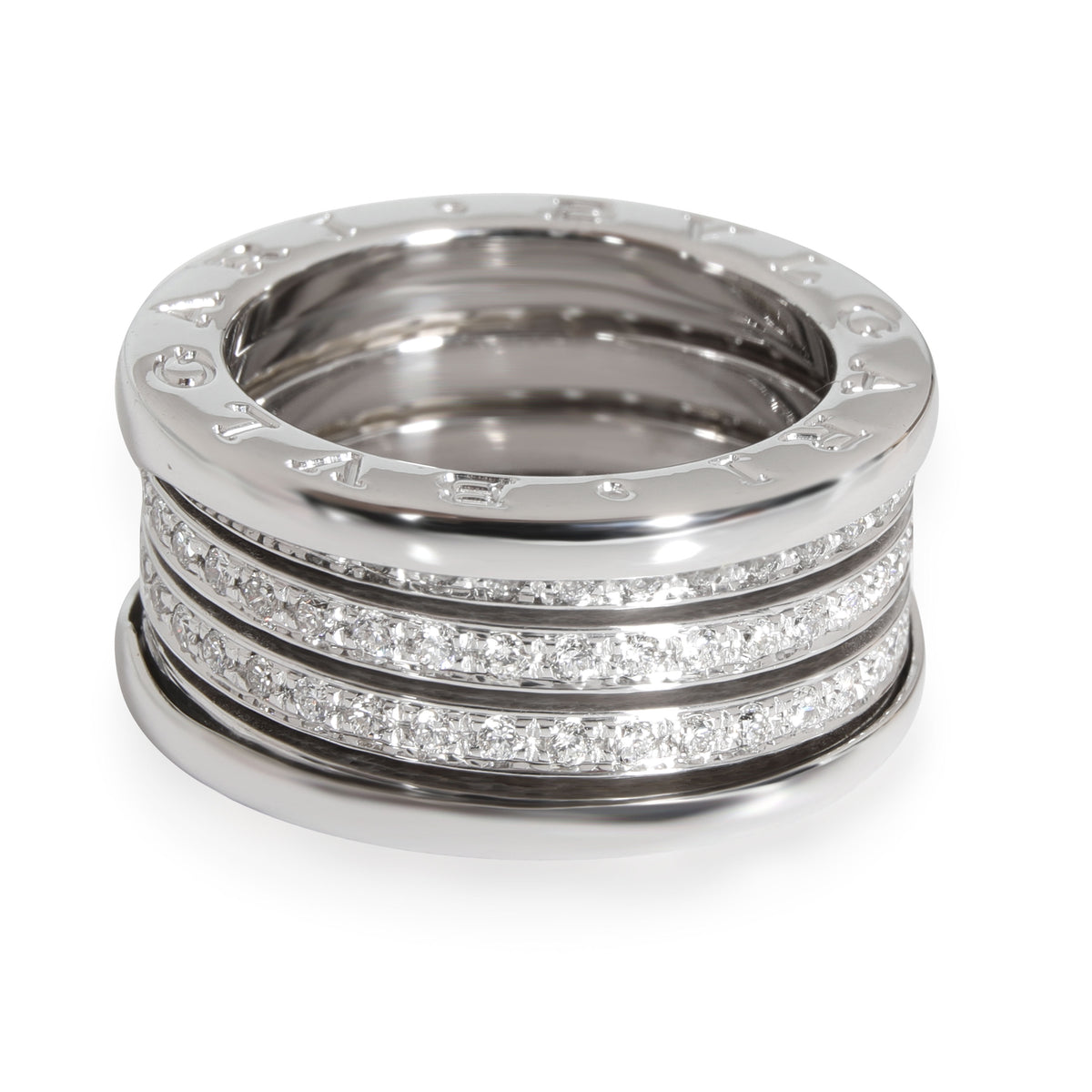 BVLGARI B.zero1 Three-Band Diamond Ring in 18K White Gold 0.89 CTW