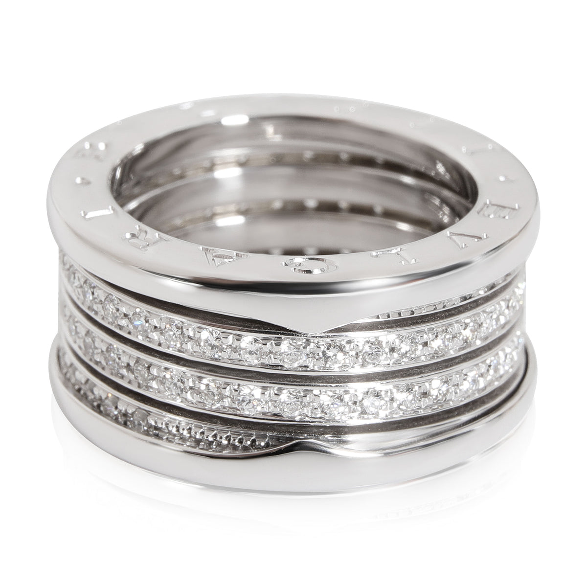 BVLGARI B.zero1 Three-Band Diamond Ring in 18K White Gold 0.89 CTW