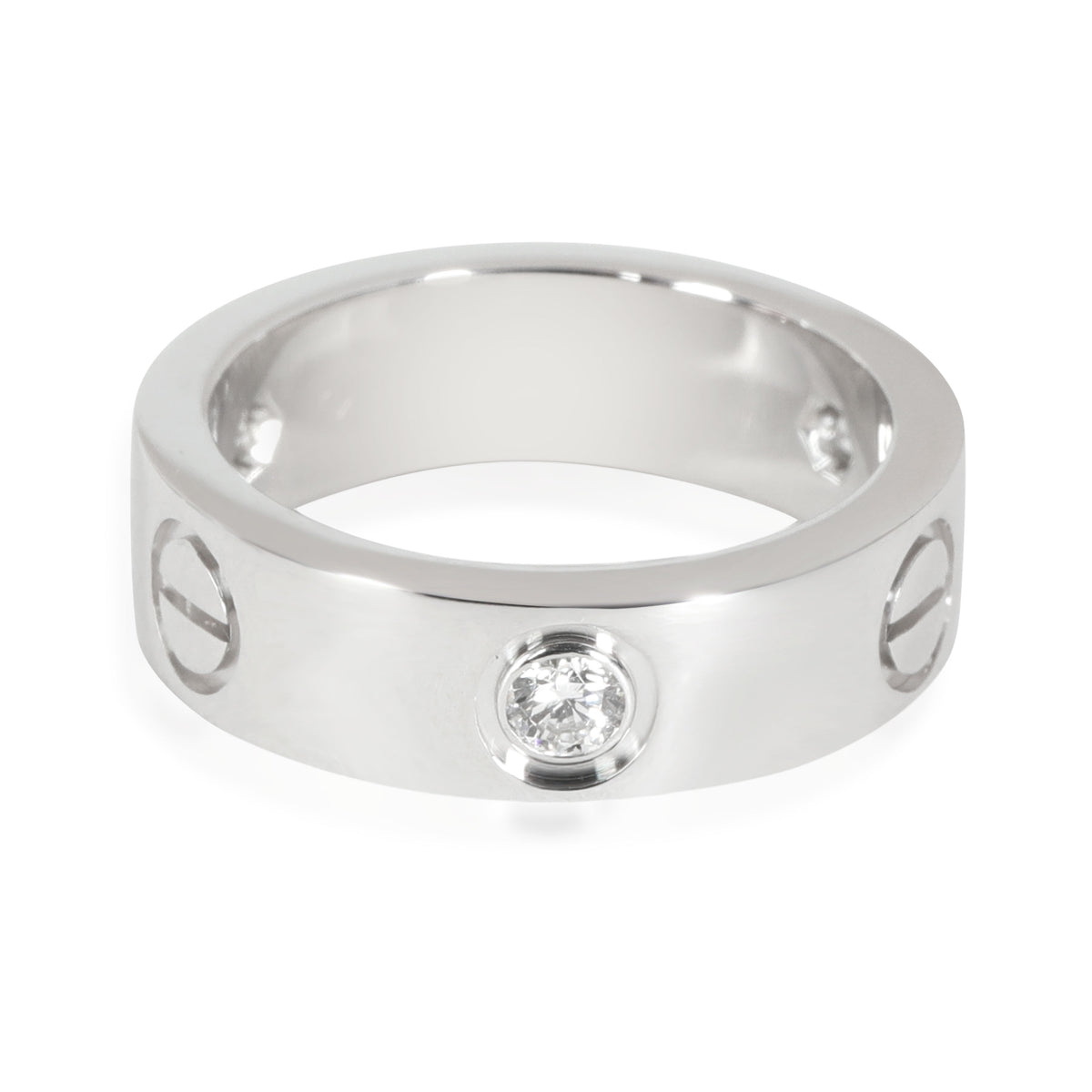 Cartier Love 3 Diamond Ring in 18k White Gold 0.22 CTW