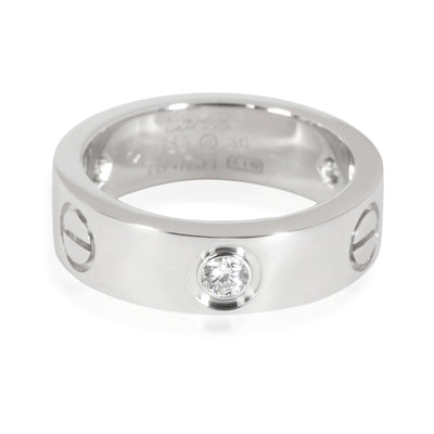 Cartier Love 3 Diamond Ring in 18k White Gold 0.22 CTW