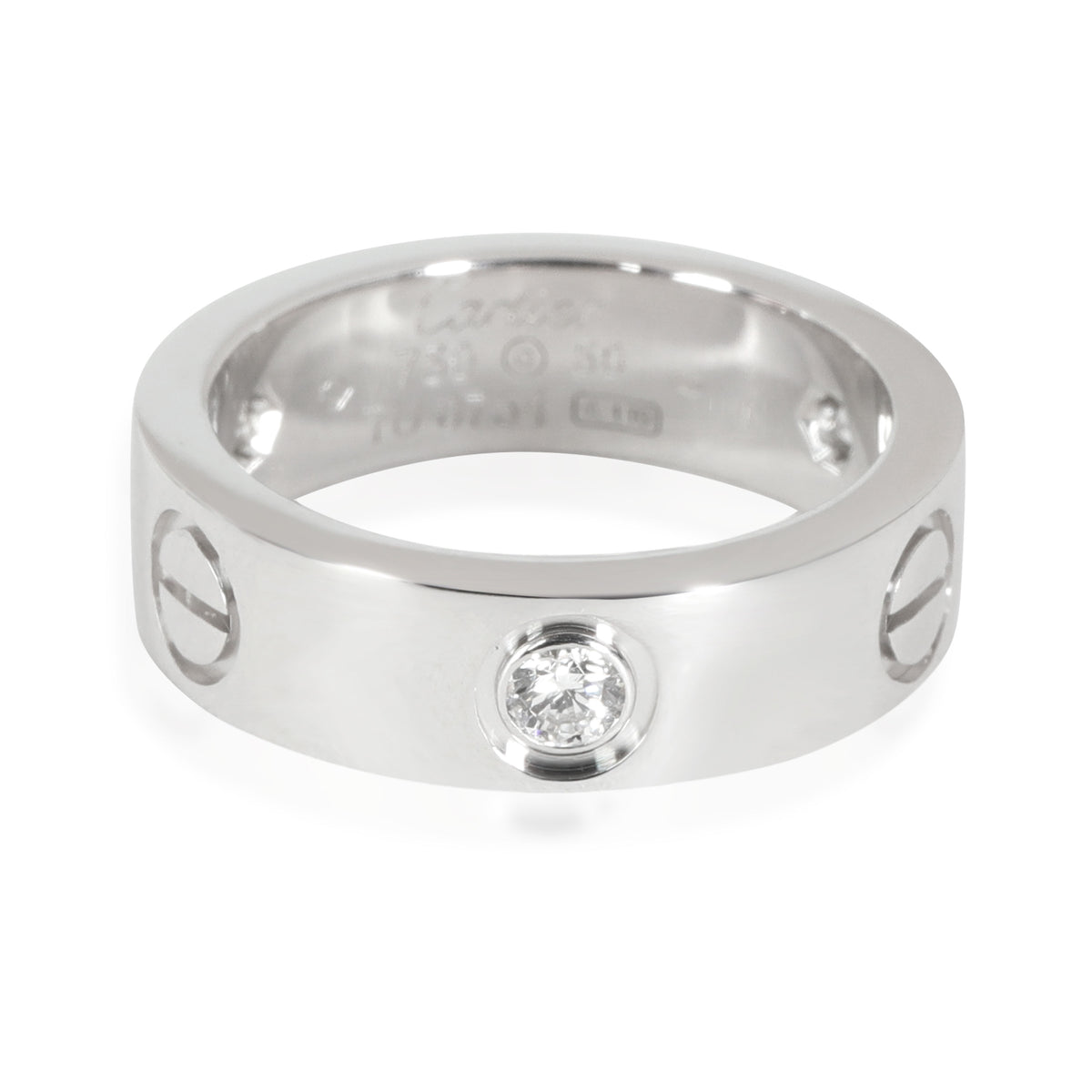 Cartier Love 3 Diamond Ring in 18k White Gold 0.22 CTW