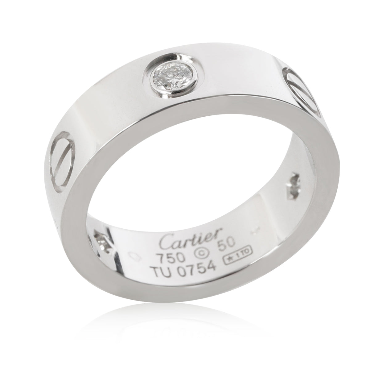 Cartier Love 3 Diamond Ring in 18k White Gold 0.22 CTW