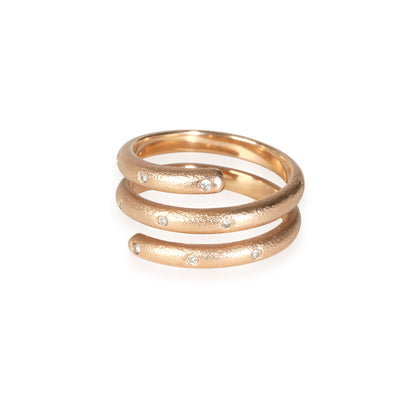 Spiral Burnished Diamond Ring in 18k Rose Gold 0.05 CTW