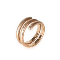 Spiral Burnished Diamond Ring in 18k Rose Gold 0.05 CTW