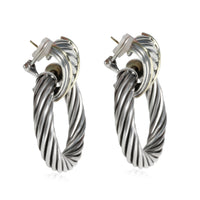 David Yurman Thoroughbred Earrings in 14K Yellow Gold/Sterling Silver