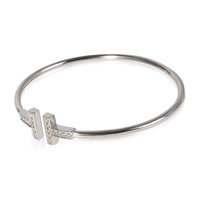Tiffany & Co. T Wire Diamond Bracelet in 18k White Gold 0.22 CTW