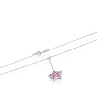 Tiffany & Co. Pink Sapphire & Diamond 5-Point Star Necklace in Platinum 0.1 Ctw