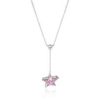 Tiffany & Co. Pink Sapphire & Diamond 5-Point Star Necklace in Platinum 0.1 Ctw