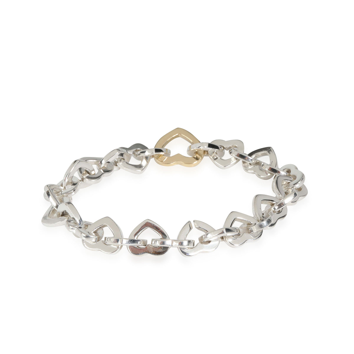 Tiffany & Co. Open Heart Bracelet in 18K Gold/Sterling