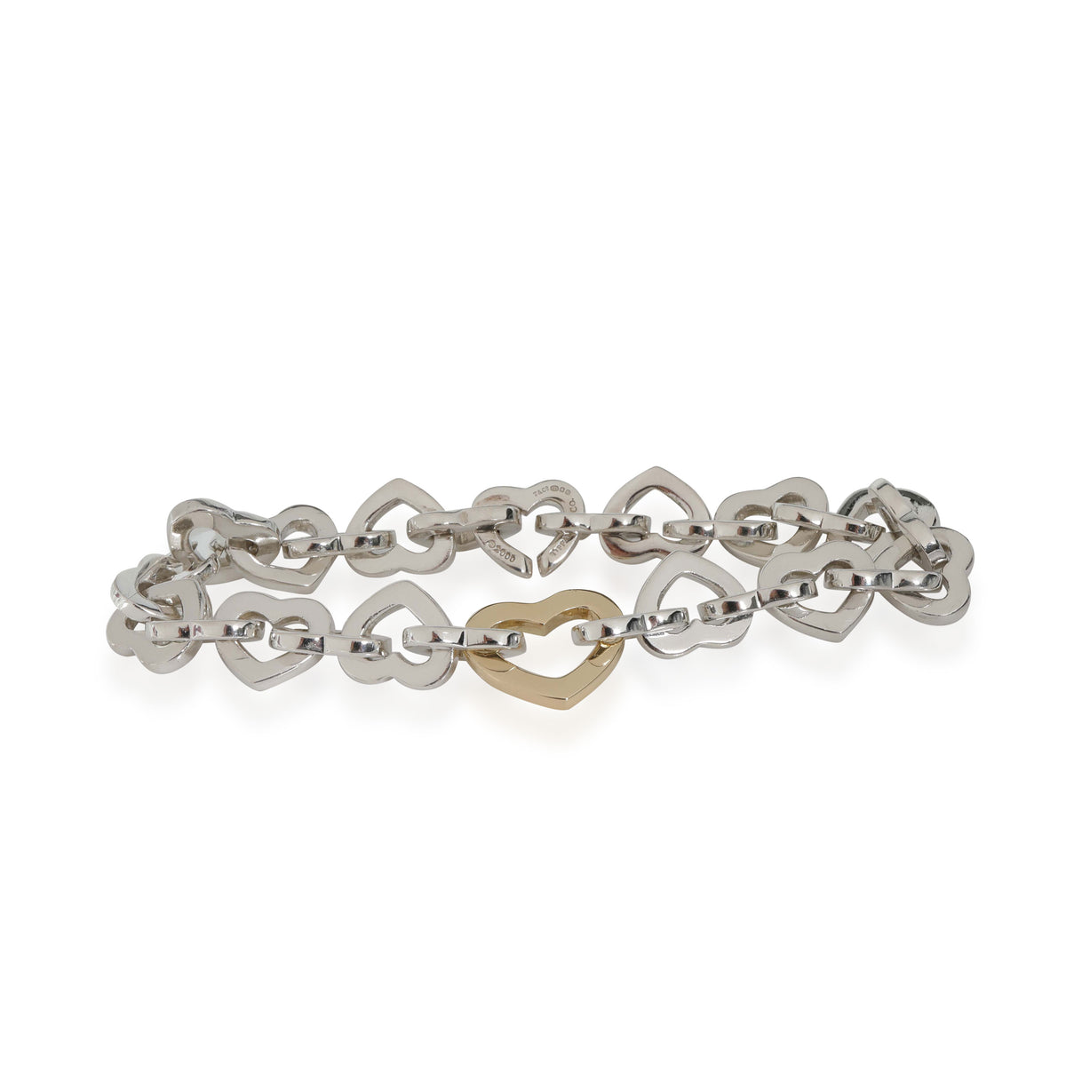 Tiffany & Co. Open Heart Bracelet in 18K Gold/Sterling