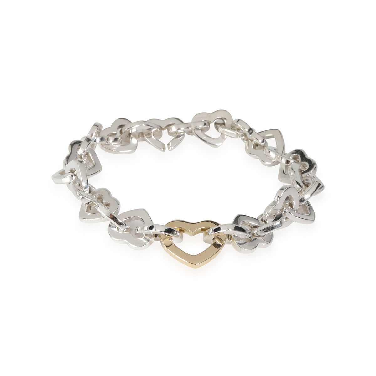 Tiffany & Co. Open Heart Bracelet in 18K Gold/Sterling