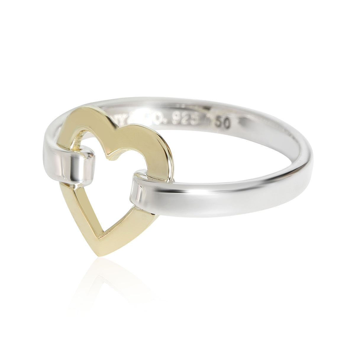 Tiffany & Co. Open Heart Ring in 18K Yellow Gold & Sterling