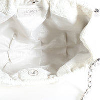 Chanel White Matte Python Chain Hobo Bag