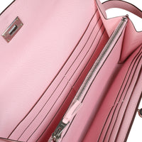 Hermès Rose Sakura Swift Ghillies Kelly Wallet PHW