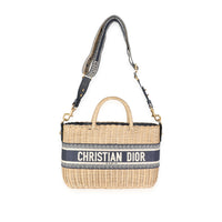 Dior Oblique Jacquard Wicker Basket Bag