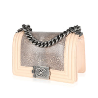 Chanel Beige Calfskin & Lizard Small Boy Bag