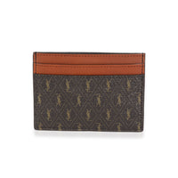 Saint Laurent Brown Logo Print Card Case