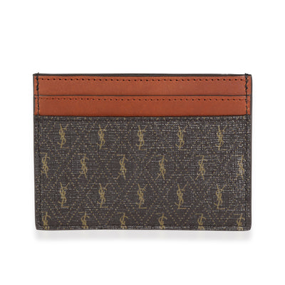 Saint Laurent Brown Logo Print Card Case