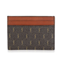 Saint Laurent Brown Logo Print Card Case