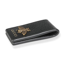 Gucci Black Leather Animalier Bee Embellished Money Clip