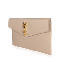 Saint Laurent Dark Beige Grain De Poudre Uptown Pouch