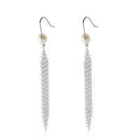 Tiffany & Co. Elsa Peretti Mesh Tassel with Pearl Earrings in  Sterling Silver