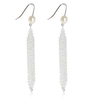 Tiffany & Co. Elsa Peretti Mesh Tassel with Pearl Earrings in  Sterling Silver