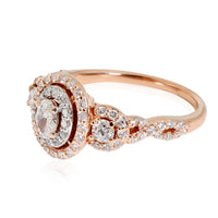 Zales Three Stone Halo Diamond Engagement Ring in 14k Rose Gold, 1/1 Ctw