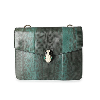 Bvlgari Emerald Karung Serpenti Forever Shoulder Bag