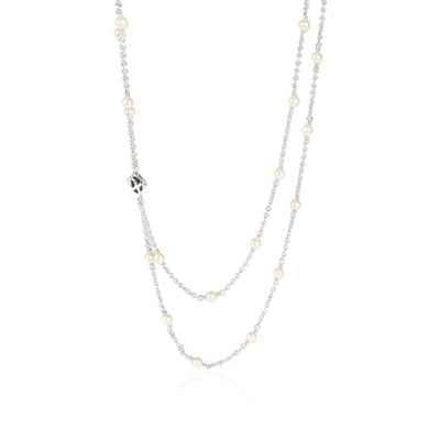 David Yurman Pearl Station Necklace in  Sterling Silver