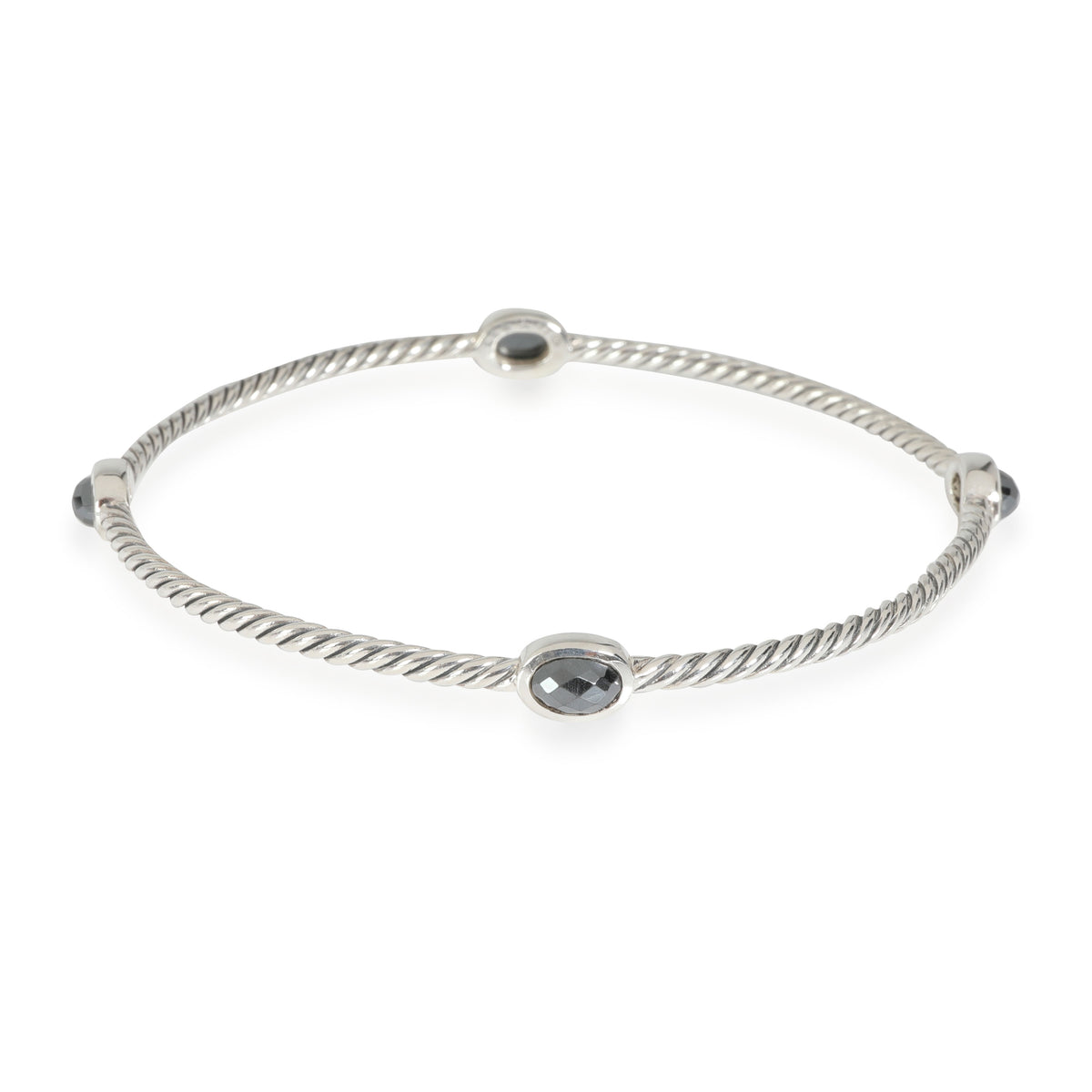 David Yurman Color Classics Hematite Bangle Set in  Sterling Silver