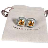 David Yurman Citrine Earrings in  Sterling Silver & 14K Yellow Gold